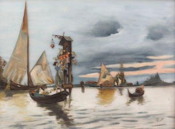 Italiaanse school (XX) - Laguna Veneziana, Antiek en Kunst, Kunst | Schilderijen | Klassiek
