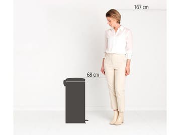 Brabantia NewIcon Prullenbak - 30 liter - Pedaal - Metallic, Huis en Inrichting, Woonaccessoires | Prullenbakken, Verzenden, Zo goed als nieuw