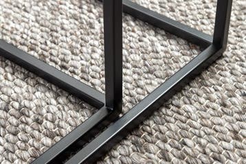 Vierkante set van 2 bijzettafels MOUNTAIN SOUL 60cm zwart, Huis en Inrichting, Tafels | Salontafels, Ophalen of Verzenden, Nieuw