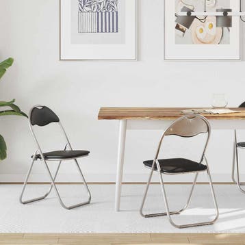 vidaXL Inklapbare stoel 2 st Zwart en Grijs 48 x 43,5 x 81, Huis en Inrichting, Stoelen, Verzenden, Nieuw, Zwart