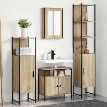 vidaXL Badkamermeubelset 4 st Sonoma Eiken 33 x 33 x 185,5, Verzenden, Nieuw, Overige typen