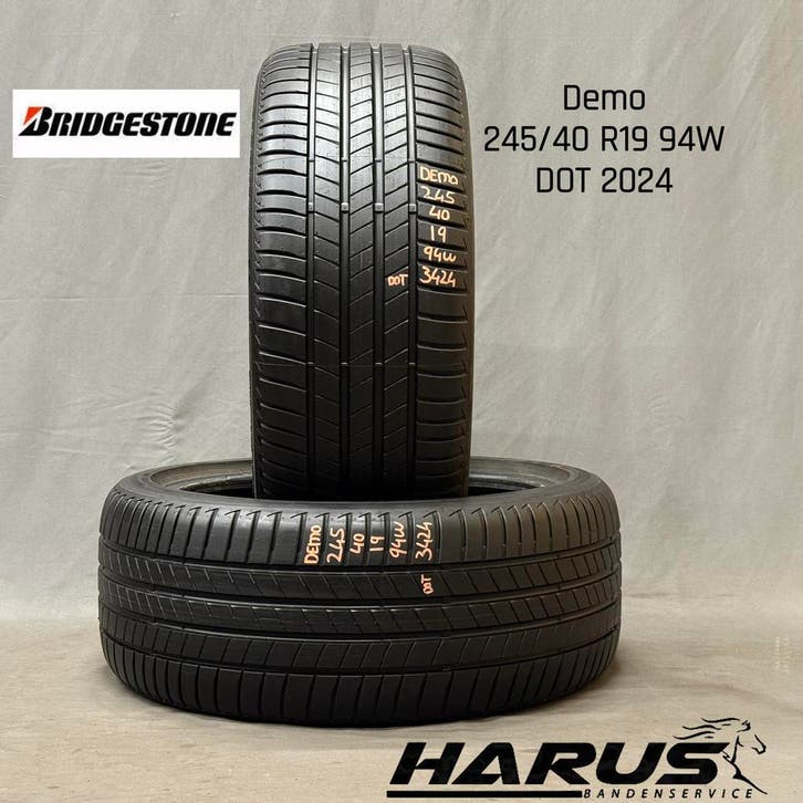245/40/19 94W Bridgestone zomerbanden demo 2X, Auto-onderdelen, Banden en Velgen, 19 inch, Erkend duurzaam, Zomerbanden, 245 mm