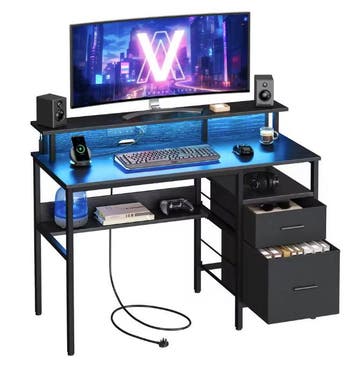 Bureau met LED, Lades en Stopcontacten – 120 cm Werkruimte, Verzenden, Nieuw
