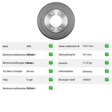 Remtrommel Achteras Nissan Pick Up – AutopartsOnline.nl, Verzenden, Nieuw, Nissan