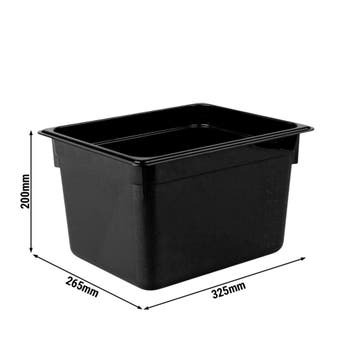 GGM Gastro | (12 stuks) Polycarbonaat GN-bak GN 1/2 - zwart, Verzenden