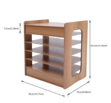 7-Laags Houten Bureau Organizer met Papieren Lade, Verzenden, Nieuw
