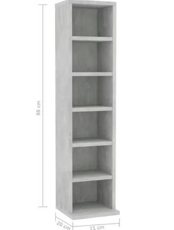 Cd Kast met 6 Open Vakken – Betongrijs, Huis en Inrichting, Verzenden, Nieuw