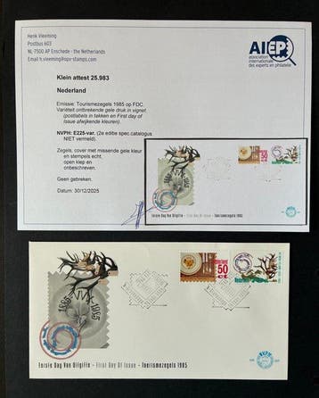 Nederland 1985 - FDC - Toerisme met variëteit - ontbrekende, Gestempeld