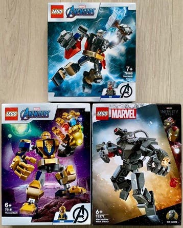 Lego Set - Marvel - 3x Marvel Mech Armour [76141 - 76169 -, Nieuw