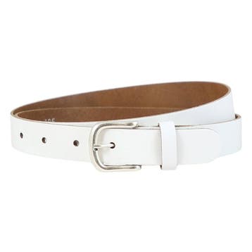Landley Leren Dames Riem - Leer - 3 cm - Wit - 105, Kleding | Dames, Riemen en Ceinturen, Verzenden, Wit, Nieuw, 3 tot 5 cm