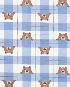 Flanel Katoen Ruit Beren Blauw, Nieuw, Blauw