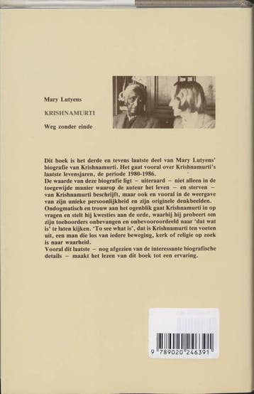 Krishnamurti Weg zonder einde 9789020246391 M. Lutyens, Boeken, Verzenden, Gelezen, M. Lutyens