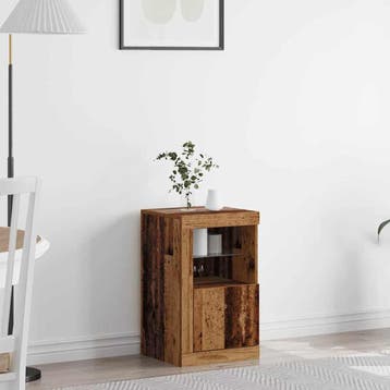 vidaXL LED Sideboard Oudhout 41 x 37 x 67 cm Bewerkt hout, Huis en Inrichting, Kasten | Overige, Verzenden, Nieuw