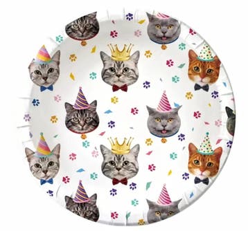 41-delige set Happy Cats met bordjes,servetten en tafelkleed, Dieren en Toebehoren, Verzenden, Nieuw