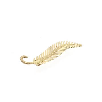 Vintage gouden veer broche, Ophalen of Verzenden, Gebruikt, Goud, Goud
