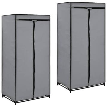 vidaXL Kledingkasten 2 st 75x50x160 cm grijs, Huis en Inrichting, Kasten | Kledingkasten, Verzenden, Nieuw