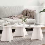 vidaXL Salontafel 3 pcs Wit, Huis en Inrichting, Tafels | Salontafels, Minder dan 50 cm, Verzenden, Rond, Nieuw