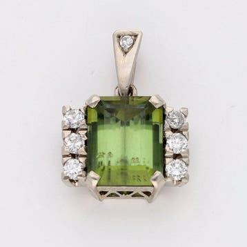 Hanger - 18 karaat Witgoud - 0.12ct. tw. Diamant