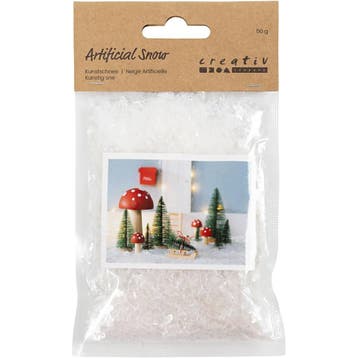 Kunstsneeuw, wit glitter, 50 gr/ 1 zak, Nieuw