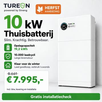 Tureon thuisbatterij 19,2 kWh 3-fase incl. installatie, Verzenden, Nieuw, Compleet systeem, 200 wattpiek of meer