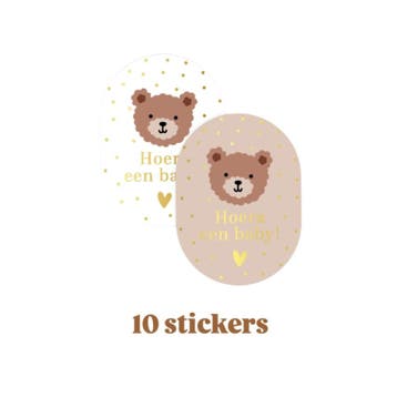 10x Sticker Little Bears ovaal- beren - Sluitsticker, Ophalen of Verzenden, Nieuw, Meerdere stickers