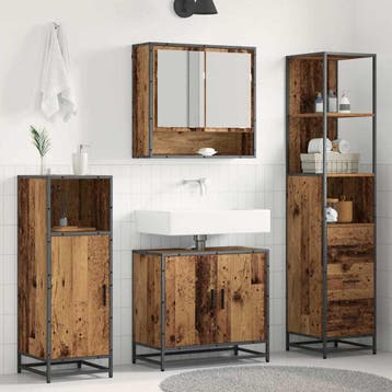 vidaXL Badkamermeubelset 3 st Oud Hout 35 x 37,5 x 166 cm, Verzenden, Nieuw, Overige typen