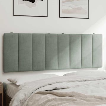 vidaXL Hoofdbordkussen Hanko 140 cm velvet lichtgrijs, Verzenden, Nieuw, Grijs, Stof