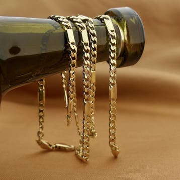 Gouden gesloten Figaro schakelketting, Ophalen of Verzenden, Gebruikt, Goud, Goud