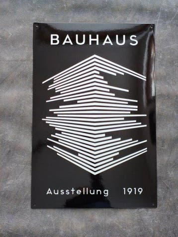 Bauhaus Ausstellung - enamel sign BAUHAUS Block Ausstellung