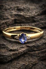 Tanzaniet - 925 sterlingzilver Verfijnde Schoonheid - Ring -