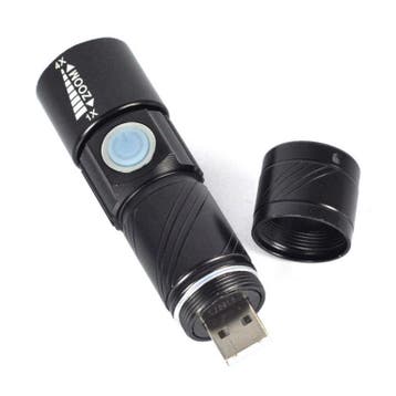 LED zaklamp oplaadbaar via USB - 9.5 cm, Caravans en Kamperen, Ophalen of Verzenden, Nieuw
