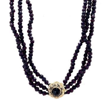 Vintage granaat collier met gouden sluiting 14 krt, Ophalen of Verzenden, Nieuw