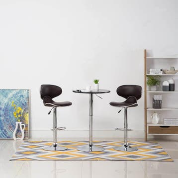 vidaXL Barstoelen 2 st kunstleer bruin, Huis en Inrichting, Verzenden, Nieuw
