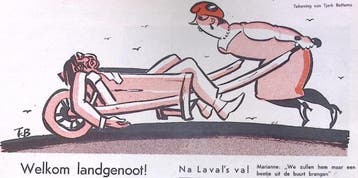 Spotprent over het ontslag van Pierre Laval (lijst optie), Verzenden