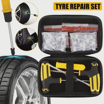 Universele Bandenreparatieset met Gereedschap en Plakstrips, Verzenden, Nieuw