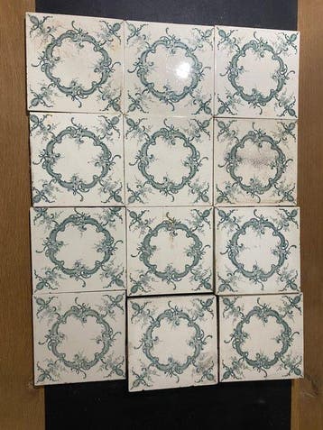 Art Nouveau Vloertegel (12) - Art Nouveau - 1920-1930 -