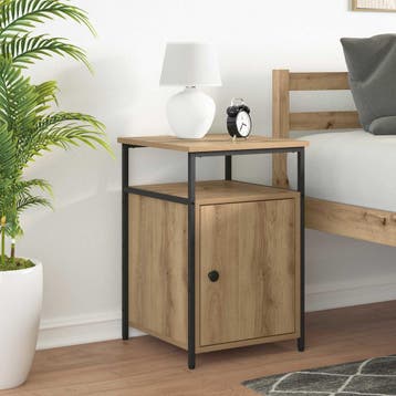 vidaXL Nachtkastje artisanaal eikenkleurig Bewerkt hout, Huis en Inrichting, Minder dan 45 cm, Verzenden, Nieuw, 55 tot 70 cm