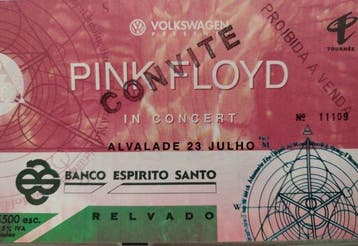 Pink Floyd - Concert ticket, Lissabon 1994 The Division, Nieuw in verpakking