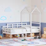 vidaXL Slaapbank met bedhuis 80x200 cm massief grenenhout, Eenpersoons, Verzenden, Wit, Nieuw