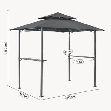 Steakhouse BBQ paviljoen 250x241x151 cm brandvertragend, Verzenden, Nieuw