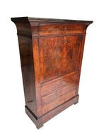 Secrétaire - Mahonie - 19e eeuw-Marmer, Antiek en Kunst