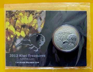 Nieuw-Zeeland. 1 Dollar 2012, Kiwi Treasures, 1 Oz (Zonder