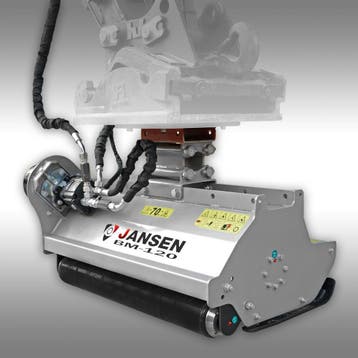 Graafmachine, minigraver Jansen BM-120, klepelmaaier, Verzenden, Maaier