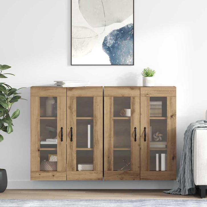 vidaXL Wandkasten 2 pcs Artisan Eiken 69,5 x 34 x 90 cm, Huis en Inrichting, Kasten | Buffetkasten, Nieuw, Minder dan 50 cm, Overige houtsoorten