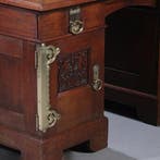 Art Nouveau Bureau met brons beslag en armstoel  incl stof e, Ophalen of Verzenden