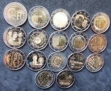 Luxemburg. 2 Euro 2004/2018 (17 coins) (Zonder minimumprijs)