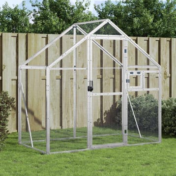 vidaXL Volière 179x100x185 m aluminium zilverkleurig, Verzenden, Nieuw