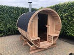 Buitensauna Barrelsauna | TR270 Halfglas | 6 pers | Showroom, Ophalen of Verzenden, Nieuw, Fins of Traditioneel, Complete sauna