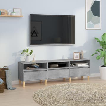 vidaXL Tv-meubel 150x30x44,5 cm bewerkt hout betongrijs, Minder dan 50 cm, Verzenden, Nieuw, Minder dan 100 cm