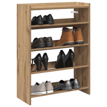 vidaXL Schoenenrek 60x25x81 cm bewerkt hout artisanaal, Verzenden, Nieuw